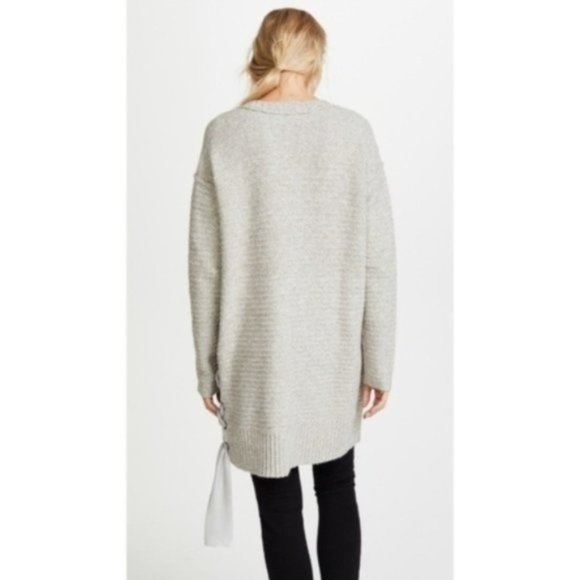 Free People Heart It Lace-Up Sweater, Green, M - Picture 3 of 5